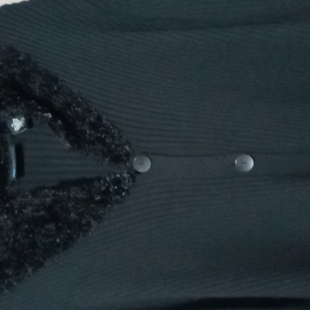 Relativity Long Black Knit Full Button Sweater W … - image 7